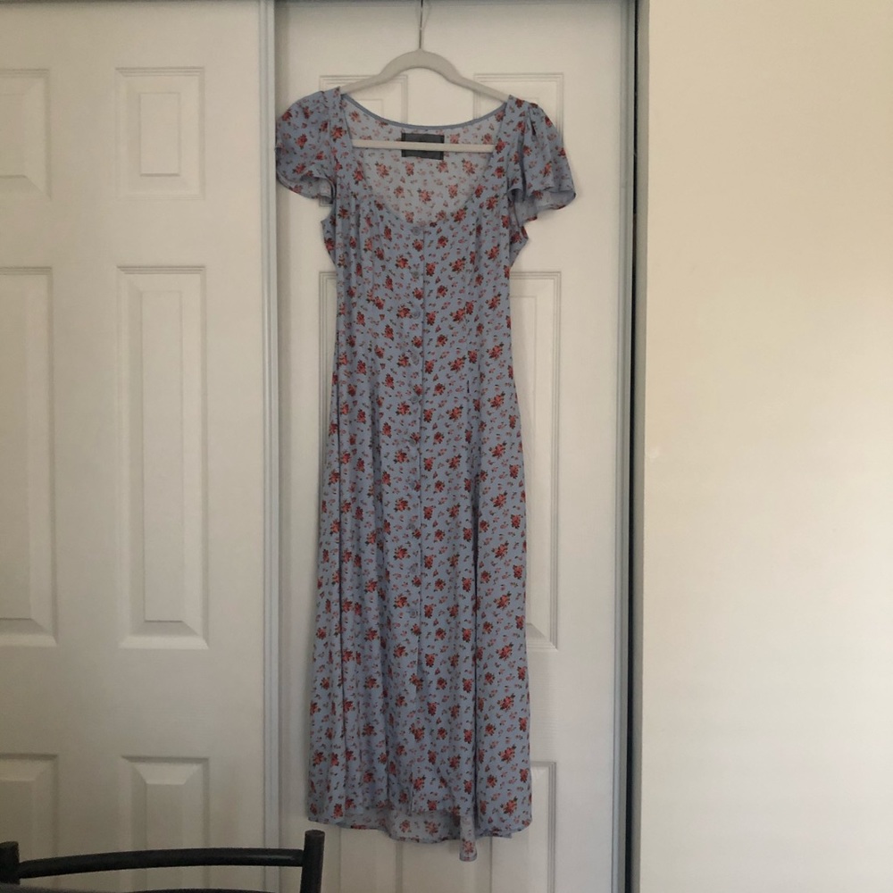 Reformation Harbor dress in petunia